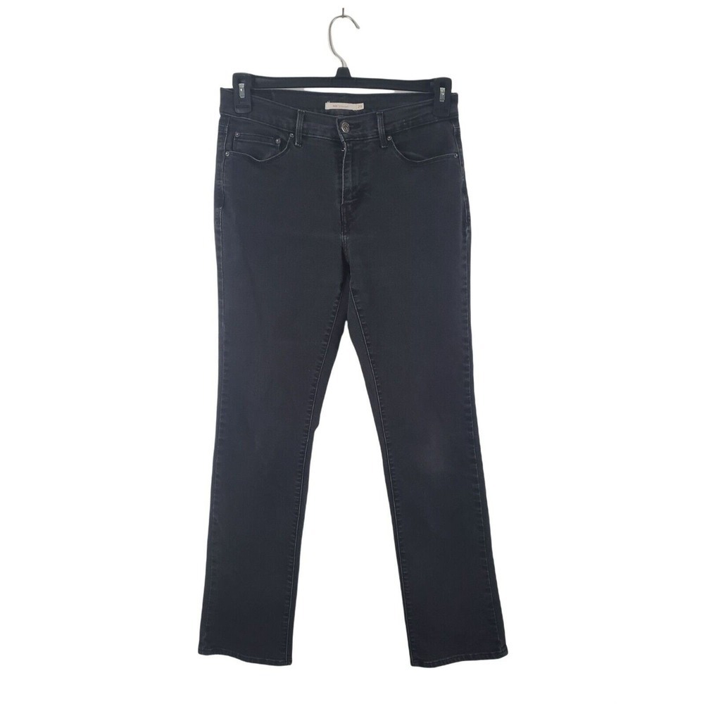 Vintage Levis 505 Jeans 29 Womens Black Straight Leg High Rise Denim